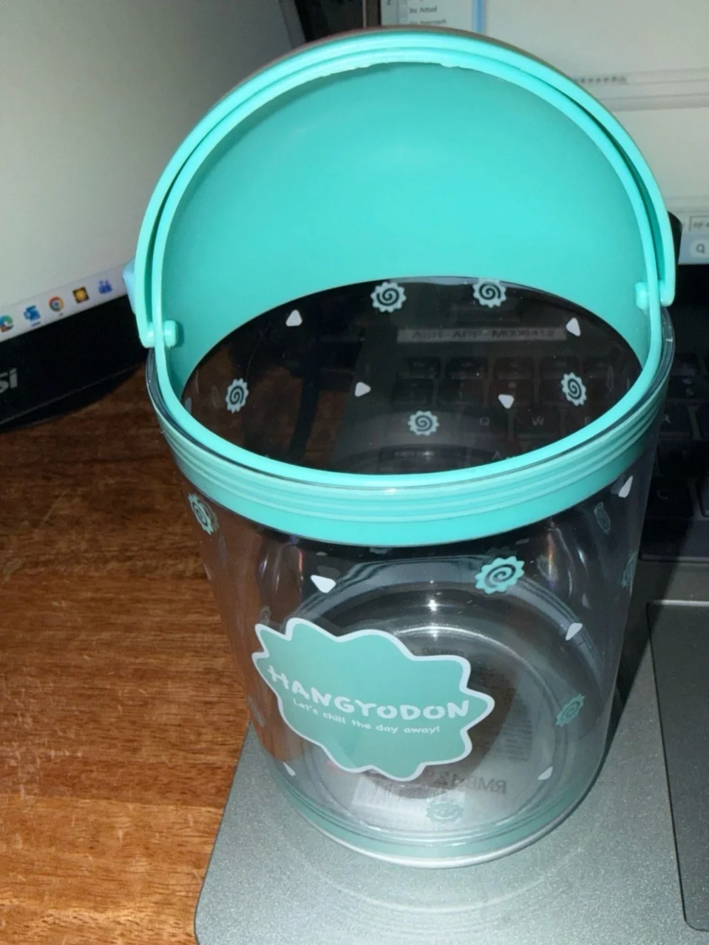 Sanrio Hangyodon Teal and Light Pink Character Storage Bin/Pencil Cup